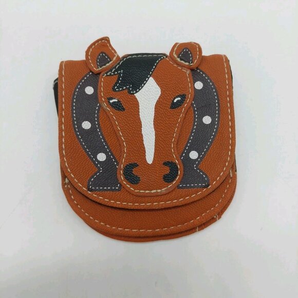 Claire's Handbags - Claire's Pocket Wallet Horse Small Mini Brown Horse Shoe